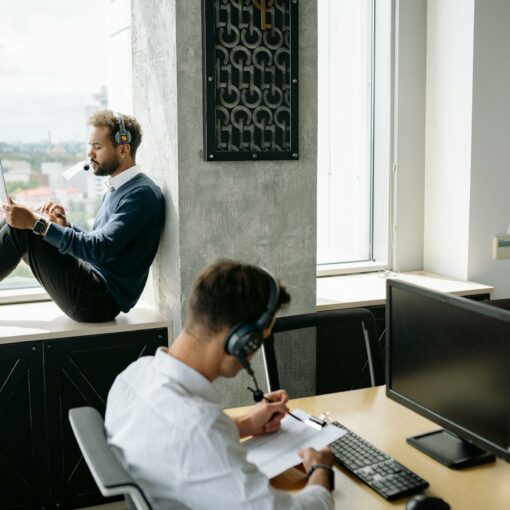 men using computers in the office