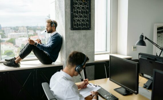 men using computers in the office