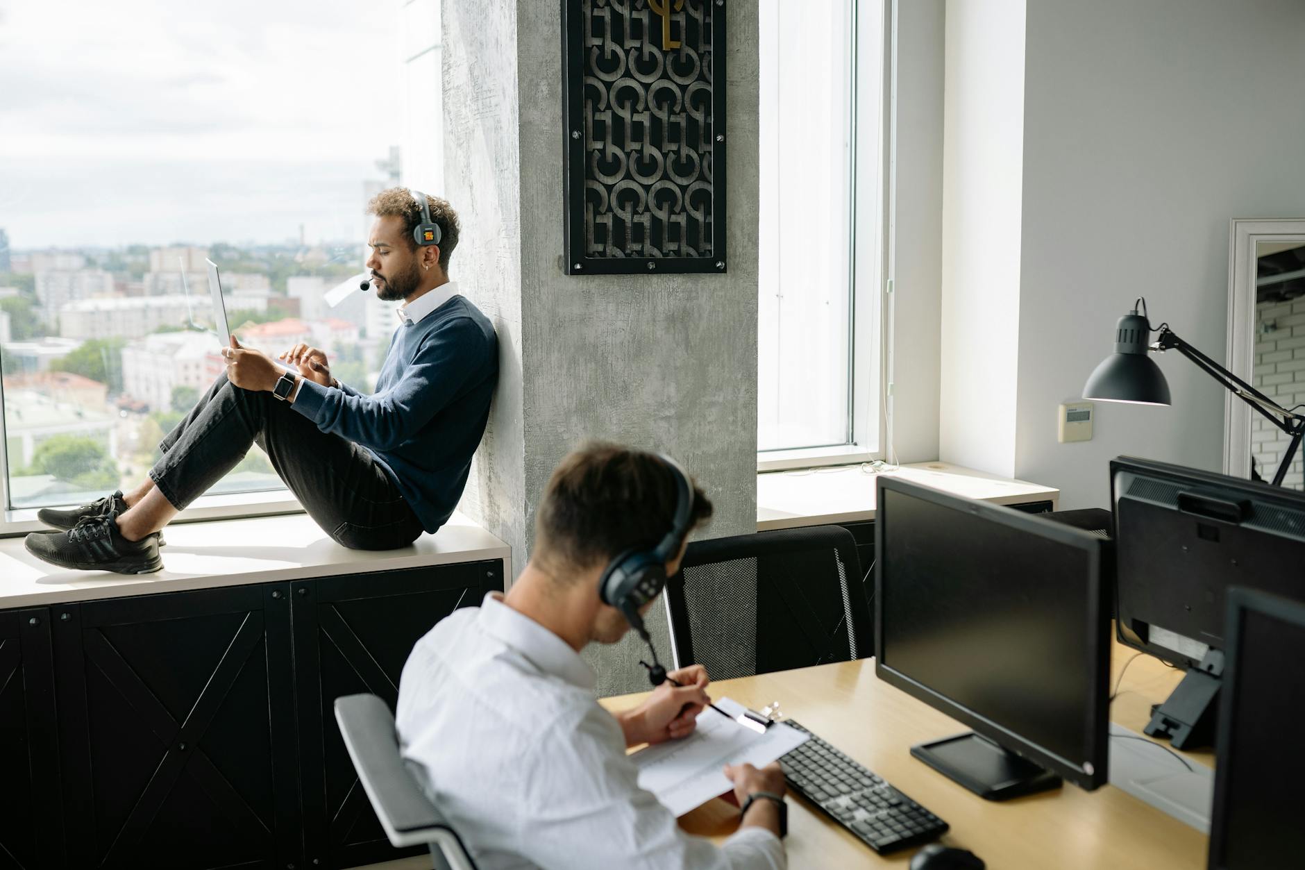 men using computers in the office