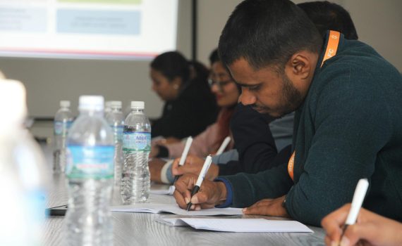 engaged students in a seminar setting