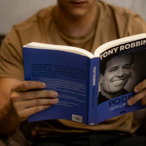 motivational book in hands of man