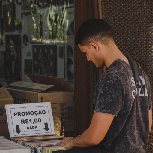 man shopping on street